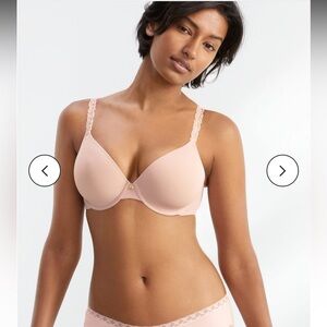 Natori Pure Luxe Contour Underwire T-Shirt Bra Beige Women's Size 36DD